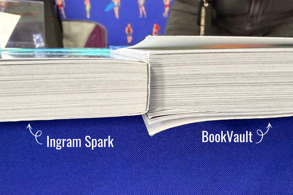 Ingram Spark vs Book Vault thickness comparison