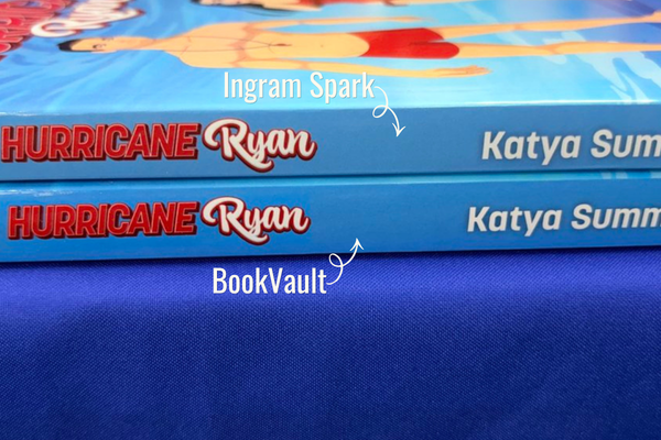 Hurricane Ryan spin comparison between Ingram Spark and BookVault